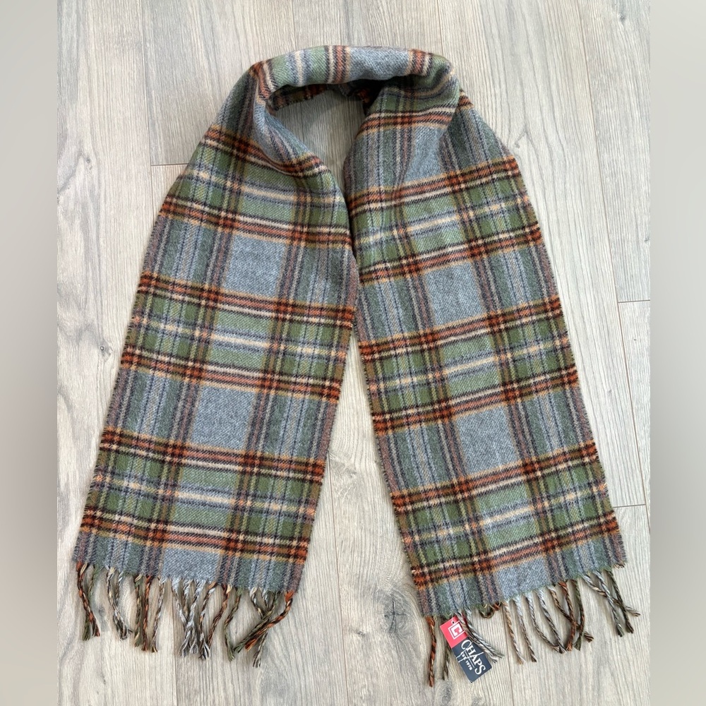 NWT Chaps Plaid Winter Scarf Fringe Unixsex Soft Warm
